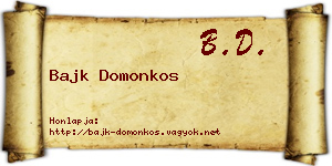 Bajk Domonkos névjegykártya